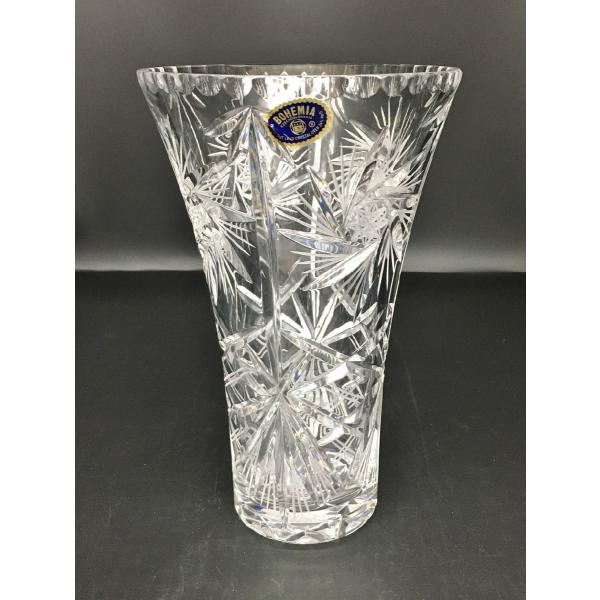 ボヘミア BOHEMIA クリスタル フラワーベース 花器 収納BOX付き 花瓶 美品 2512LR...