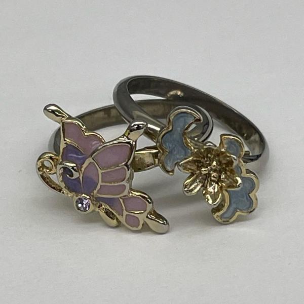 ANNA SUI アナスイ リング2個セット バタフライ/蓮/雲モチーフ シノワズリテイスト