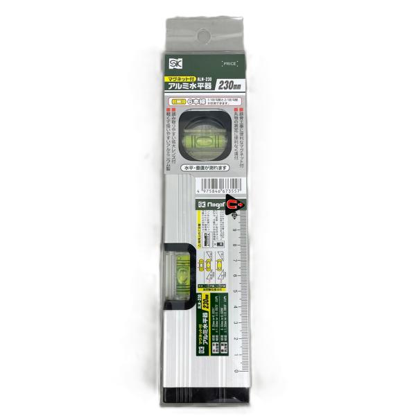 アルミ水平器マグネット付 230mm 新潟精機 ALM-230