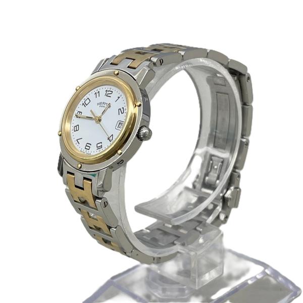 クリッパー HERMES エルメス 腕時計 CL4.220 クォーツ SS 3針 デイト