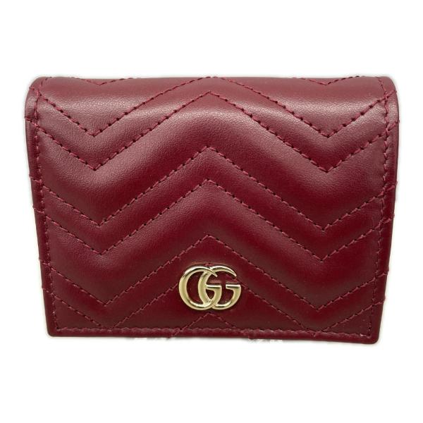 グッチ GUCCI ダブルG スモールウォレット ダブルG スモールウォレット 二つ折り財布 レッド...