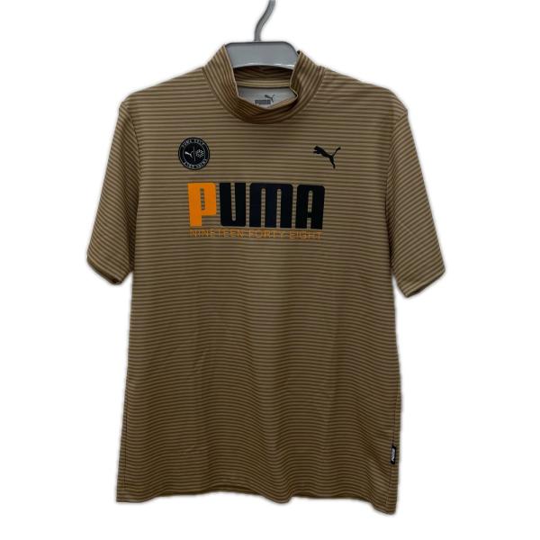 プーマ PUMA 半袖Tシャツ ゴルフウェア モックネック ロゴプリント L