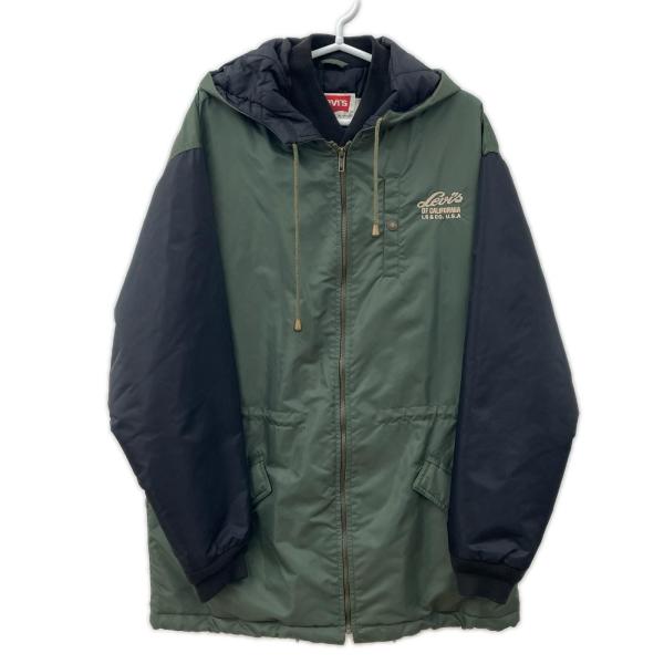 リーバイス Levi's ナイロンジャケット ロング丈 ダブルカラー スナップボタン＆ジッパー サイ...