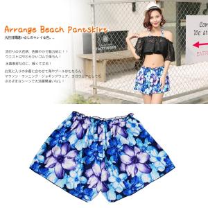 レディース 体型カバー 花柄 ショートパンツ ...の詳細画像1