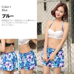 レディース 体型カバー 花柄 ショートパンツ ...の詳細画像2