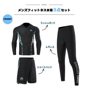 新作登場! フィットネス水着 メンズ ラッシュ...の詳細画像1