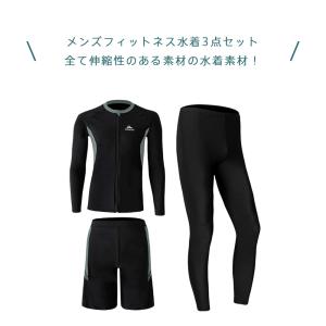 フィットネス水着 メンズ ラッシュガード 上下...の詳細画像2