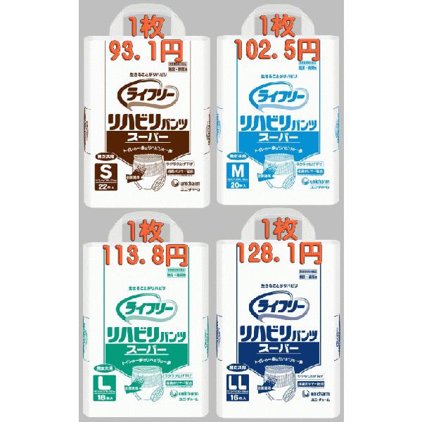 ライフリーリハビリパンツ　スーパー　1ケース [ユニ・チャーム大人用オムツ]