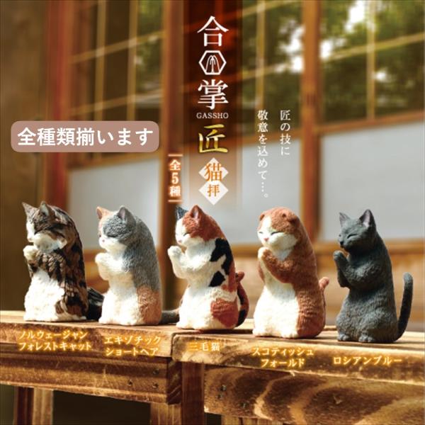 YELL エール 合掌 匠〜猫拝〜 全5種アソート コンプリート 全種類揃います 猫 フィギュア ミ...