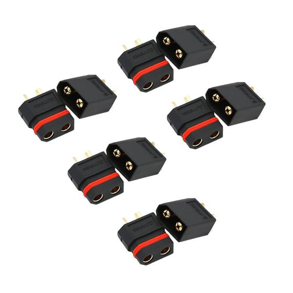 RJX Amass XT60W オスメス 防水プラグ 金メッキ ブレット コネクター 5ペア★ホビー...