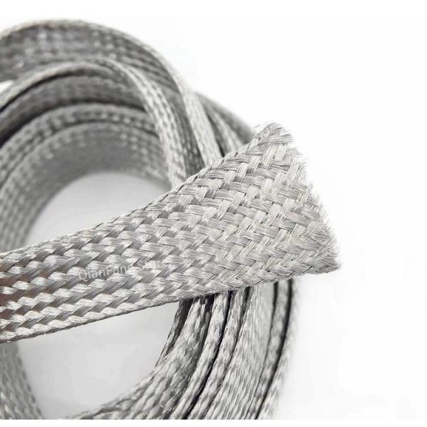 2メートル 8mm 錫引軟銅編組線 銅編組 錫 メッキスリーブ 配線コード 拡張可能な金属シース  ...