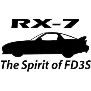 ステッカー The Spirit of FD3S 人気のRX-7シルエッステッカー 黒｜hs-one-japan