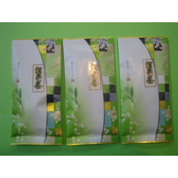 2026年産　緑茶深蒸し茶100g　3本　令和8年産（１番茶新芽農薬を散布していません）