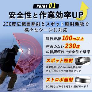 ヘッドライト 充電式 最強ルーメン led ヘ...の詳細画像2