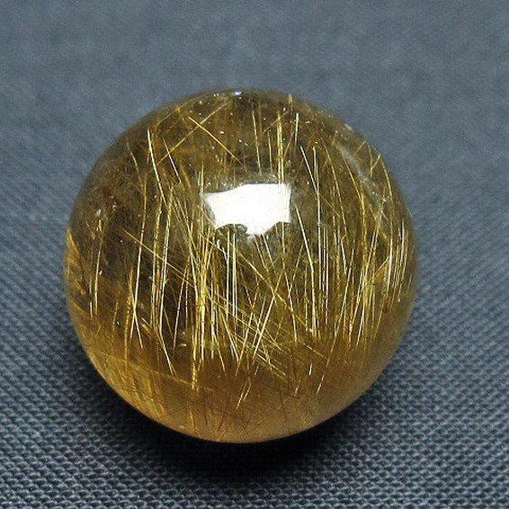 パワーストーン 天然石 ゴールドタイチンルチル入り水晶丸玉 20mm  t145-1922