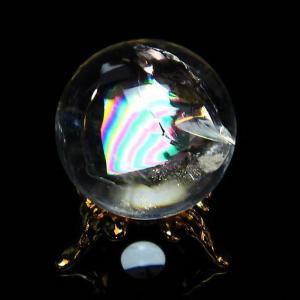 パワーストーン 天然石 虹入りヒマラヤ水晶丸玉 25mm t317-5157