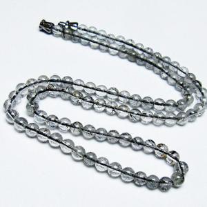 パワーストーン 天然石 ブラックルチルクォーツネックレス 5mm  t354-5836｜hsk-stone