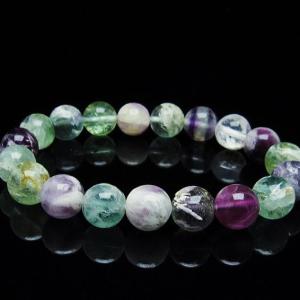 パワーストーン 天然石 フローライト ブレスレット 12mm t227-2341