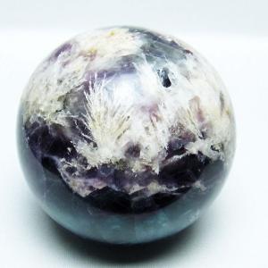 パワーストーン 天然石 エンジェルフェザー フローライト丸玉 77mm