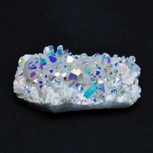 パワーストーン 天然石 レインボーオーラ水晶クラスター t693-4632