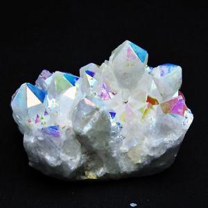 パワーストーン 天然石 レインボーオーラ水晶クラスター t693-4632