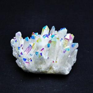 パワーストーン 天然石 レインボーオーラ水晶クラスター t693-4632