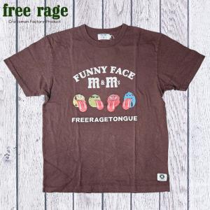 freerage Tシャツ メンズ フリーレイジ 日本製 リサイクルコットン プリントTシャツ 半袖 m＆m Funny Face 224AC762-B