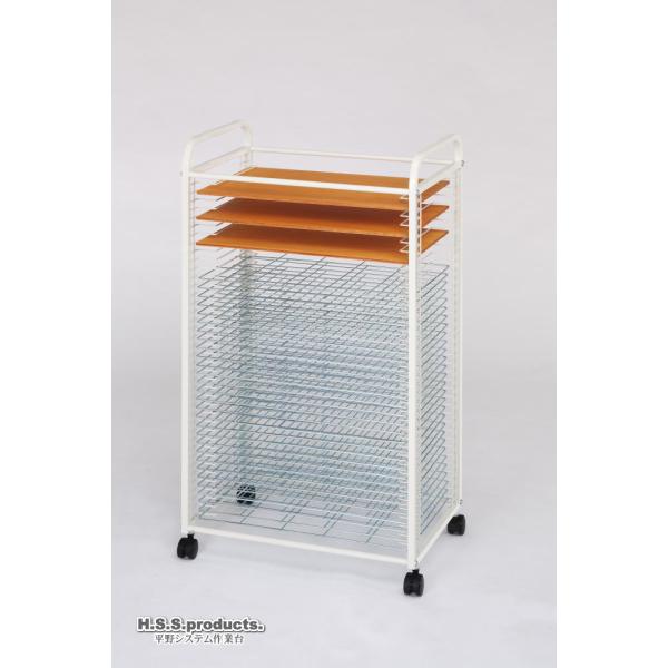 HIRANO　スリム絵画乾燥棚（作品乾燥棚）差込式４０段ＥＸ　粘土乾燥用ベニヤ板３枚付（画板整理兼用...