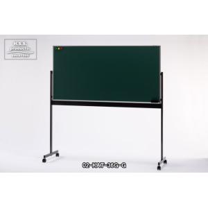 日本製　移動式片面黒板（キャスター脚付き）900×1800　メタリックブラック脚　（片面固定脚）（H...