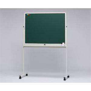 日本製　移動式ホワイトボード（黒板）（キャスター脚付き）900×1200 ホワイト脚　（回転式ボード：ホワイト×黒板）（HSS-P)｜hss-products