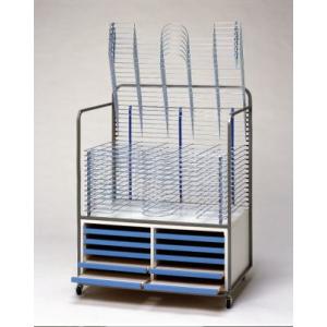 HIRANO　絵画作品乾燥棚 （絵画乾燥棚・画用紙乾燥棚）２０段　（用紙整理棚付）