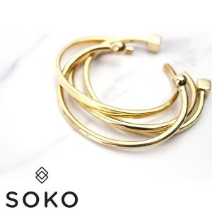 SOKO ブレスレット ソコ バングル ミックス シェイプス スタッキング カフ Mixed Shapes Stacking Cuff Bracelets レディース JB174021-BR0｜hstyle