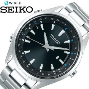 SEIKO 腕時計 セイコー 時計 ワイアード トウキョウ ソラ WIRED TOKYO SORA メンズ ブラック AGAB411｜hstyle