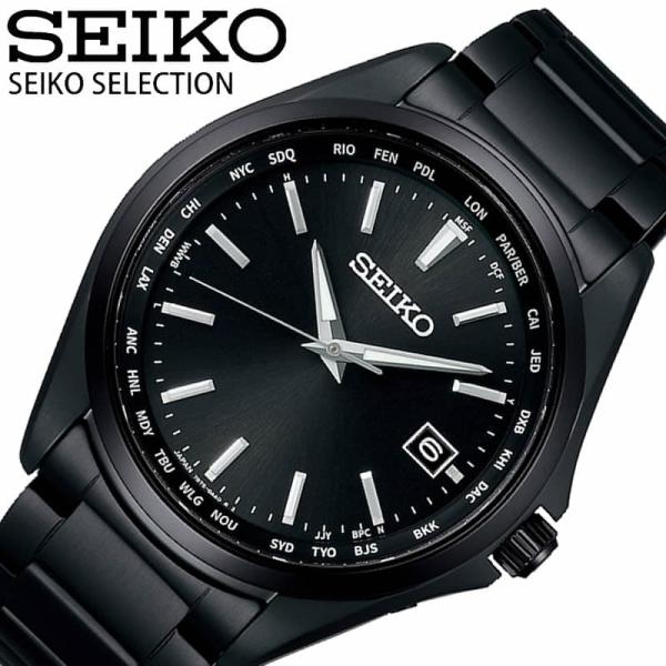 セイコー 腕時計 SEIKO 時計 セレクション SELECTION メンズ 腕時計 ブラック 電波...