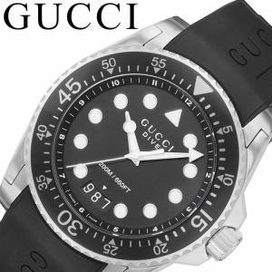 グッチ 腕時計 GUCCI 時計 ダイヴ DIVE メンズ ブラック シルバー 男性