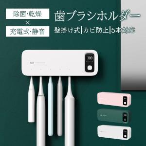 送料無料 歯ブラシ除菌 乾燥 壁掛け 歯ブラシホルダー 壁掛け式 カビ防止 歯ブラシ収納ホルダー 静音 UBS充電式 自動除菌 家族用 5本対応