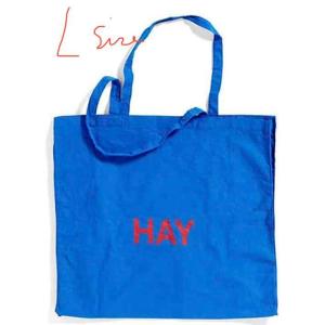 当日翌日配送　正規品保証　Lサイズ　HAY デンマーク　トートバ ッグ　ブルー　赤ロゴ　カバン　バッ...