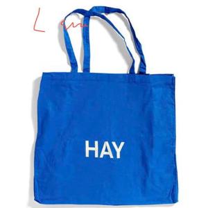 当日翌日配送　正規品保証　Lサイズ　HAY デンマーク　トートバ ッグ　ブルー　白ロゴ　カバン　バッ...