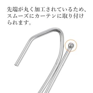 カーテンフック 約68mm 50本 スチール 金属の詳細画像2