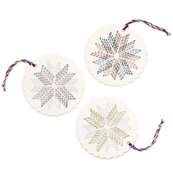 メッセージカード ミニ  グリーティングカード 活字組版オーナメントカード（スノーフレーク） カード...