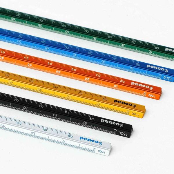 三角スケール penco ペンコ ドラフティングスケール 定規 15cm ものさし 製図 携帯 ポケ...