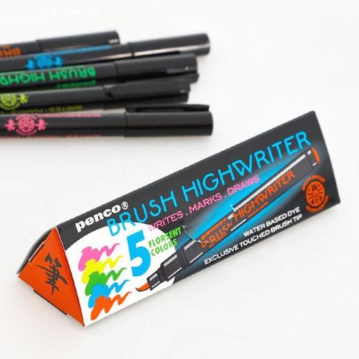 筆ペン カラー penco ペンコ ブラシハイライターセット 蛍光ペン 水性 カリグラフィー 日本製...