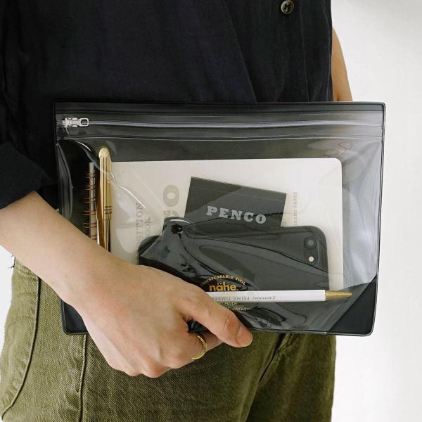 ポーチ 小物入れ nahe ネーエ ガセットポーチ クリア L クリア トラベル 化粧 メイク 透明...