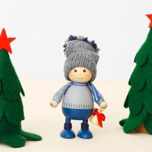 NORDIKA nisse ノルディカ ニッセ 人形 ベルを持った青い男の子 クリスマス オブジェ 飾り 木製 北欧 雑貨 置物 プレゼント ギフト｜htdd