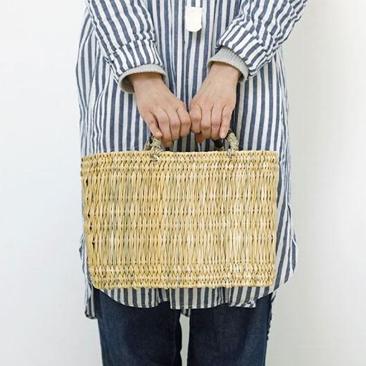 かご バッグ 松野屋 ストローカゴ革手 S モロッコ バスケット 収納 おしゃれ ピクニックバスケッ...