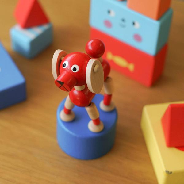 プッシュトイ DETOA WOODEN PUSH UP TOY DOG デトア ドッグ 木製 おもち...