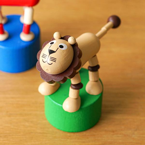 木製 プッシュトイ DETOA WOODEN PUSH UP TOY LION  デトア プッシュト...