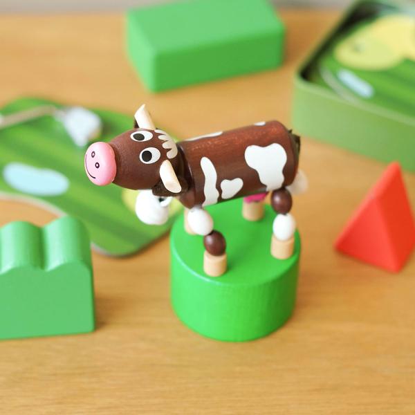 プッシュトイ DETOA WOODEN PUSH UP TOY COW デトア カウ 木製 おもちゃ...