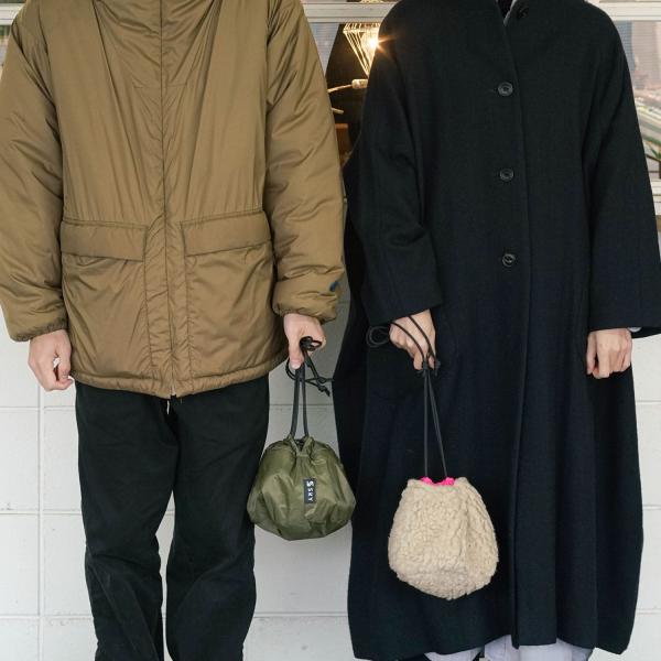 巾着バッグ SKY MOKOoo もこー 巾着 ポーチ バッグ ショルダー バッグ モヘアポーチ 巾...