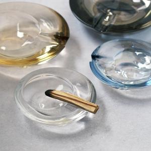 お香立て インセンスホルダー GLASS ASHTRAY グラスアッシュトレイ（S） ガラス インセンススタンド パロサントホルダー パロサント立て｜htdd